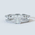 Baguette and Round Lab-Grown Diamond Double Half-Eternity Ring in White Gold
